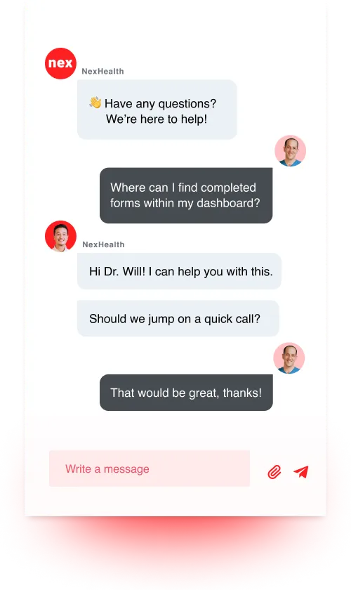 personalized customer support  patient side screenshot