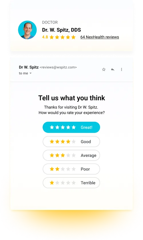 reviews and ratings patient side screenshot